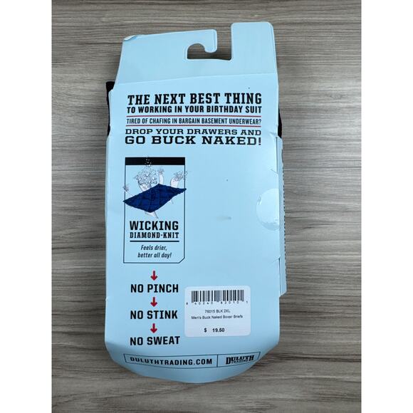 Buck Naked Men’s Performance Boxer Briefs - Black, Size 2XL, NWT - Picture 2 of 3